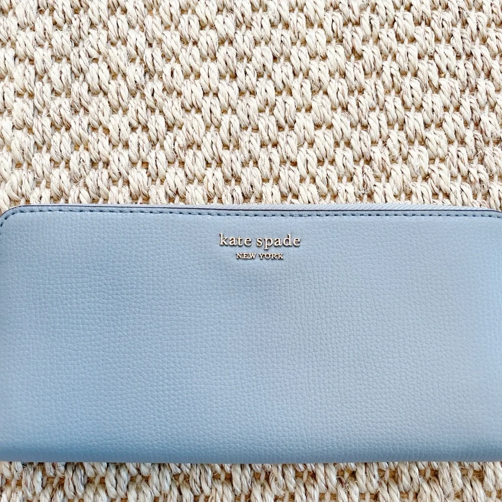 kate spade light blue zip-around continental wallet - Picture 6 of 8